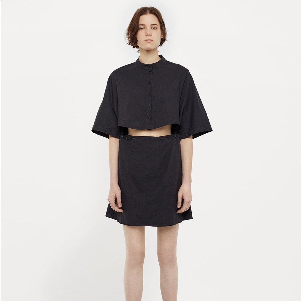 Eckhaus latta button front wrap dress
